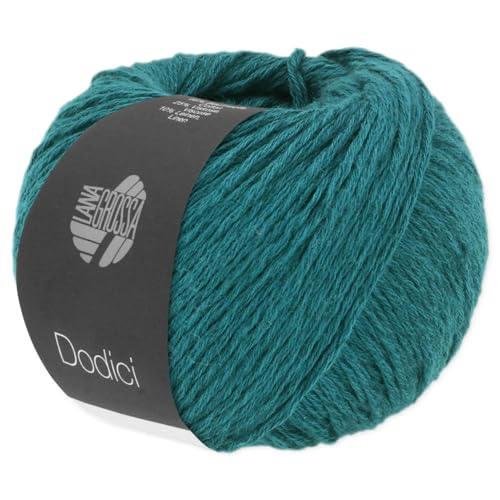 Frida's Wollhaus Lana Grossa 50 g Dodici Baumwolle Leinen Wolle Garn Stricken 20 Farben (14 | Blaugrün) von Frida's Wollhaus