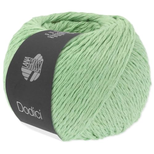 Frida's Wollhaus Lana Grossa 50 g Dodici Baumwolle Leinen Wolle Garn Stricken 20 Farben (15 | Lindgrün) von Frida's Wollhaus