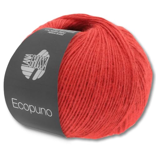 Frida's Wollhaus Lana Grossa 50 g Ecopuno Netzgarn Baumwolle Merino Alpaca Wolle Garn 69 Farben (06 - Rot) von Frida's Wollhaus