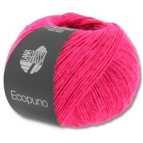 Frida's Wollhaus Lana Grossa 50 g Ecopuno Netzgarn Baumwolle Merino Alpaca Wolle Garn 69 Farben (71 - Pink) von Frida's Wollhaus