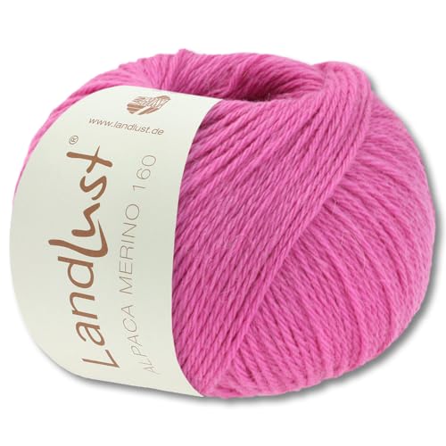 Frida's Wollhaus Lana Grossa 50 g Landlust Alpaka Merino 160 Wolle Stricken 26 Farben (414 | Pink) von Frida's Wollhaus