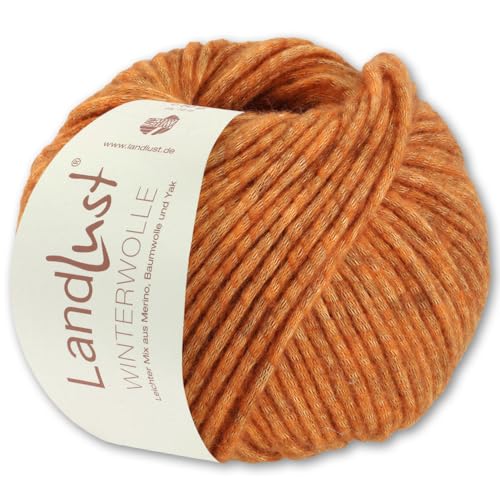 Frida's Wollhaus Lana Grossa 50 g Landlust Winterwolle Merino Yak Wolle Garn Stricken 23 Farben (30 | Rost meliert) von Frida's Wollhaus