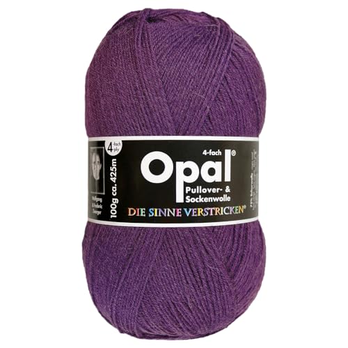 Frida's Wollhaus Opal 100 g Uni 4-fach Sockengarn Strümpfe Stricken filzfrei Wolle 35 Farben (3072 | Violett) von Frida's Wollhaus