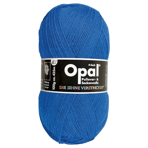Frida's Wollhaus Opal 100 g Uni 4-fach Sockengarn Strümpfe Stricken filzfrei Wolle 35 Farben (5188 | Blau) von Frida's Wollhaus