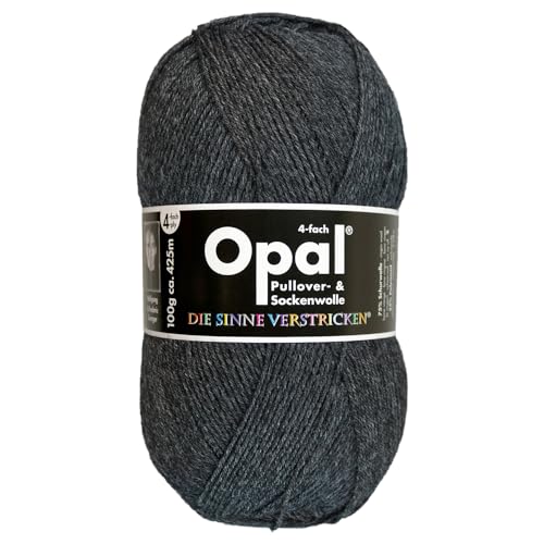 Frida's Wollhaus Opal 100 g Uni 4-fach Sockengarn Strümpfe Stricken filzfrei Wolle 35 Farben (5191 | Anthrazit melange) von Frida's Wollhaus