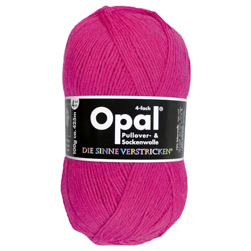 Frida's Wollhaus Opal 100 g Uni 4-fach Sockengarn Strümpfe Stricken filzfrei Wolle 35 Farben (5194 | Pink) von Frida's Wollhaus