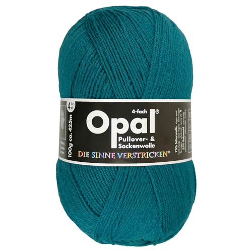 Frida's Wollhaus Opal 100 g Uni 4-fach Sockengarn Strümpfe Stricken filzfrei Wolle 35 Farben (9934 | Blaugrün) von Frida's Wollhaus