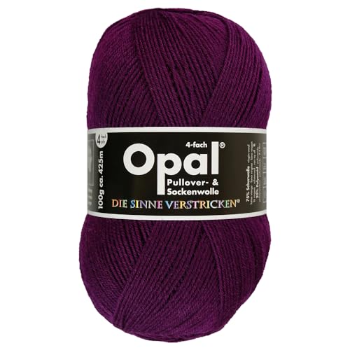 Frida's Wollhaus Opal 100 g Uni 4-fach Sockengarn Strümpfe Stricken filzfrei Wolle 35 Farben (9938 | Beere) von Frida's Wollhaus