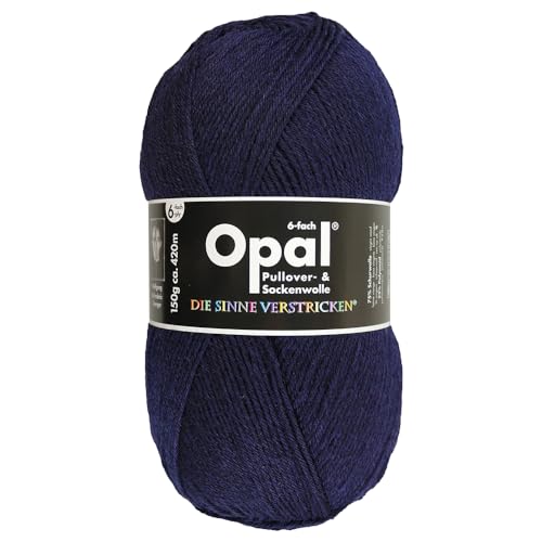 Frida's Wollhaus Opal 150 g Uni 6-fach Sockenwolle Strümpfe Stricken Einfarbig 9 Farben (5302 | Marine) von Frida's Wollhaus
