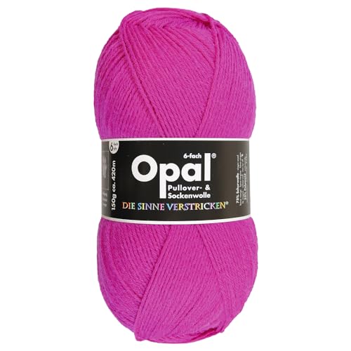 Frida's Wollhaus Opal 150 g Uni 6-fach Sockenwolle Strümpfe Stricken Einfarbig 9 Farben (7901 | Pink) von Frida's Wollhaus