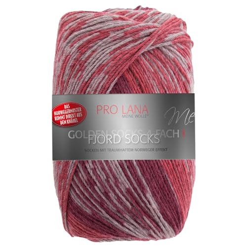 Frida's Wollhaus Pro Lana 100 g Golden Socks 4-fach Fjord Socks Sockenwolle Garn 16 Farben (193 | Beere Color) von Frida's Wollhaus