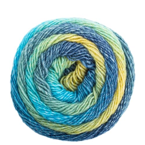 Frida's Wollhaus Pro Lana 150 g Diamant Stricken Häkeln Farbverlaufswolle Multicolorgarn Wolle 11 Farben (90 | Blau-türkis-gelb) von Frida's Wollhaus