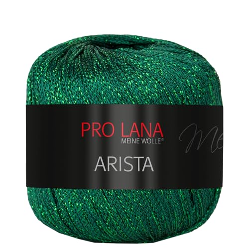 Frida's Wollhaus Pro Lana 25 g Arista Häkelgarn Effektgarn Glitzergarn Lurexgarn weich 12 Farben (322 | Grün) von Frida's Wollhaus