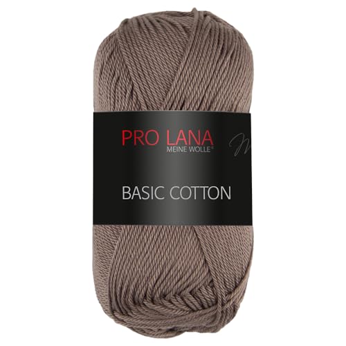 Frida's Wollhaus Pro Lana 50 g Basic Cotton Baumwolle Stricken Häkeln Wolle Basic-Garn 64 Farben (18 | Mausgrau) von Frida's Wollhaus