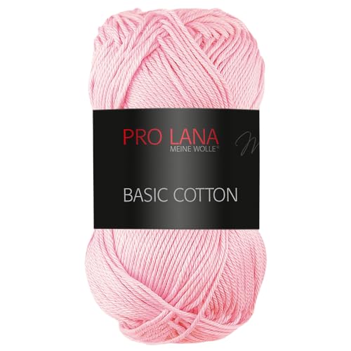 Frida's Wollhaus Pro Lana 50 g Basic Cotton Baumwolle Stricken Häkeln Wolle Basic-Garn 64 Farben (33 | Babyrosa) von Frida's Wollhaus