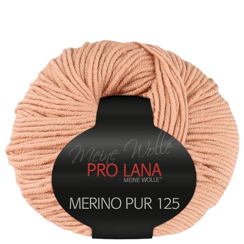 Frida's Wollhaus Pro Lana 50 g Merino Pur 125 Schurwolle kuschelweich atmungsaktiv Garn 47 Farben (05 | Apricot) von Frida's Wollhaus