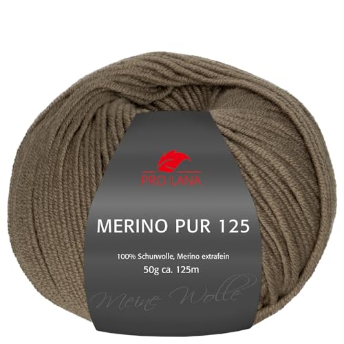 Frida's Wollhaus Pro Lana 50 g Merino Pur 125 Schurwolle kuschelweich atmungsaktiv Garn 47 Farben (10 | Schlamm) von Frida's Wollhaus