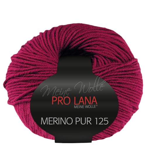 Frida's Wollhaus Pro Lana 50 g Merino Pur 125 Schurwolle kuschelweich atmungsaktiv Garn 47 Farben (38 | Burgunder) von Frida's Wollhaus