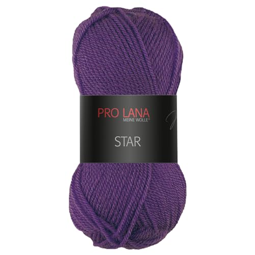 Frida's Wollhaus Pro Lana 50 g Star Stricken Häkeln Wolle Garn weich pflegeleicht 39 Farben (48 | Brombeere) von Frida's Wollhaus