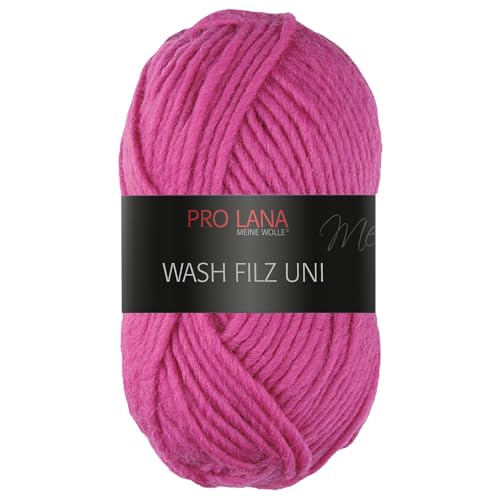 Frida's Wollhaus Pro Lana 50 g Wash Filz uni Filzwolle Stricken Häkeln Garn flauschig 26 Farben (141 | Fuchsia) von Frida's Wollhaus