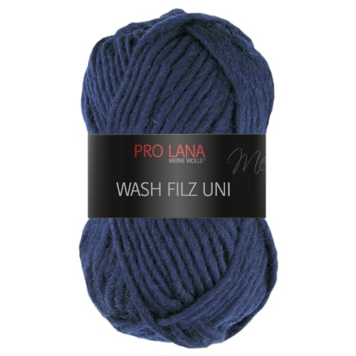 Frida's Wollhaus Pro Lana 50 g Wash Filz uni Filzwolle Stricken Häkeln Garn flauschig 26 Farben (150 | Nachtblau) von Frida's Wollhaus