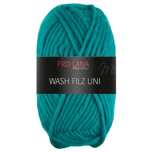 Frida's Wollhaus Pro Lana 50 g Wash Filz uni Filzwolle Stricken Häkeln Garn flauschig 26 Farben (166 | Petrol) von Frida's Wollhaus