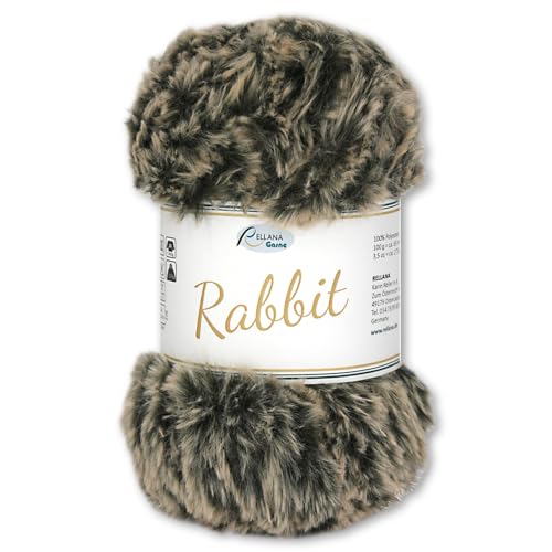 Frida's Wollhaus Rellana 100 g Rabbit Flauschwolle Effektwolle Plüschwolle Flauschig 8 Farben (06 | braun) von Frida's Wollhaus