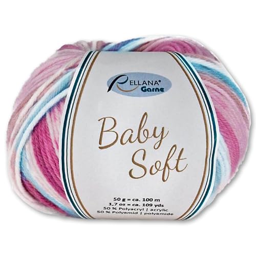 Frida's Wollhaus Rellana 50 g Baby Soft Wolle Babywolle Babykleidung Kinderkleidung 6 Farben (102 | rosa | blau | pink | beige) von Frida's Wollhaus