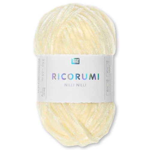 Frida's Wollhaus Rico Design 25 g Ricogurumi Nilli Nilli Chenillegarn Wolle Amigurumi weich samtig Stricken Häkeln 30 Farben (003 | Gelb) von Frida's Wollhaus