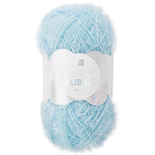 Frida's Wollhaus Rico Design 50 g Creative Bubble Schwammgarn Wolle Stricken Häkeln 57 Farben (007 | Hellblau) von Frida's Wollhaus