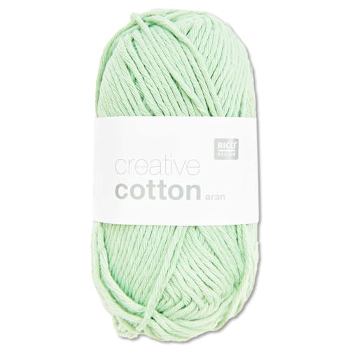 Frida's Wollhaus Rico Design 50 g Creative Cotton Aran Wolle Stricken Häkeln 63 Farben (42 | Aquamarin) von Frida's Wollhaus