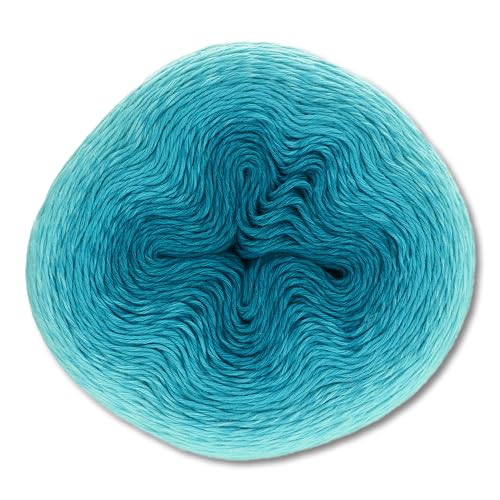 Frida's Wollhaus Scheepjes 215 g Whirl Ombré Bobbel Farbverlaufsgarn 15 Farben (559 | Turquoise Turntable) von Frida's Wollhaus