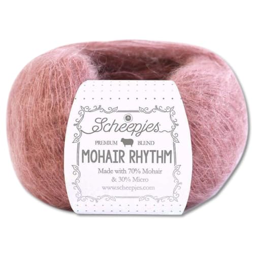 Frida's Wollhaus Scheepjes 25 g Mohair Rhythm Ganzjahresgarn Wolle Stricken 20 Farben (673 | Foxtrott) von Frida's Wollhaus