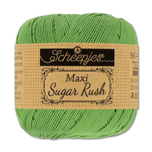 Frida's Wollhaus Scheepjes 50 g Maxi Sugar Rush Häkelgarn Filethäkeln Baumwolle 87 Farben (412 | Forest Green) von Frida's Wollhaus