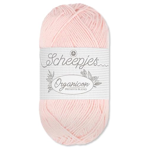 Frida's Wollhaus Scheepjes 50 g Organicon 100% Baumwolle Stricken Häkeln Wolle Garn Amigurumi 70 Farben (250 | Powder Pink) von Frida's Wollhaus