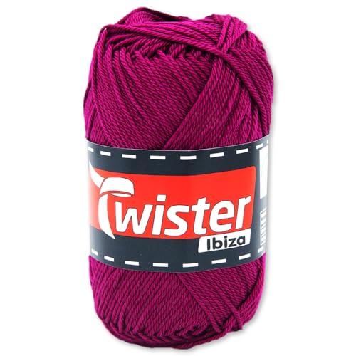 Frida's Wollhaus Twister 50 g Ibiza Uni Baumwolle Stricken Häkeln Sommergarn Babygarn 24 Farben (36 | Fuchsia) von Frida's Wollhaus