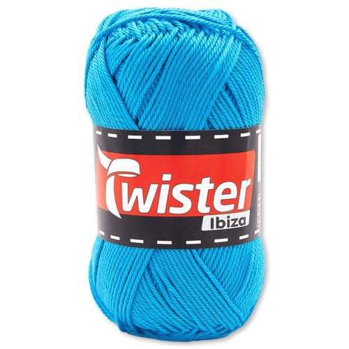 Frida's Wollhaus Twister 50 g Ibiza Uni Baumwolle Stricken Häkeln Sommergarn Babygarn 24 Farben (65 | Türkis) von Frida's Wollhaus