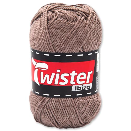 Frida's Wollhaus Twister 50 g Ibiza Uni Baumwolle Stricken Häkeln Sommergarn Babygarn 24 Farben (83 | Taupe) von Frida's Wollhaus