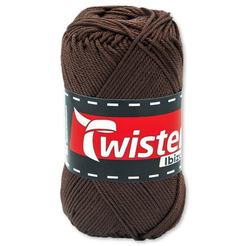 Frida's Wollhaus Twister 50 g Ibiza Uni Baumwolle Stricken Häkeln Sommergarn Babygarn 24 Farben (88 | Kaffee) von Frida's Wollhaus