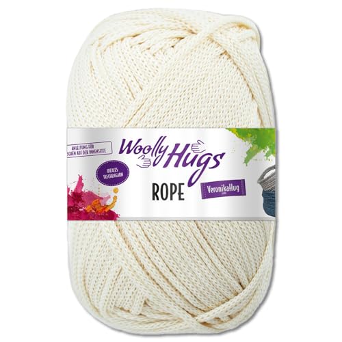 Frida's Wollhaus Woolly Hugs 200 g Rope Polyester Textilgarn Wolle Tasche mit Anleitung 13 Farben (02 | Natur) von Frida's Wollhaus