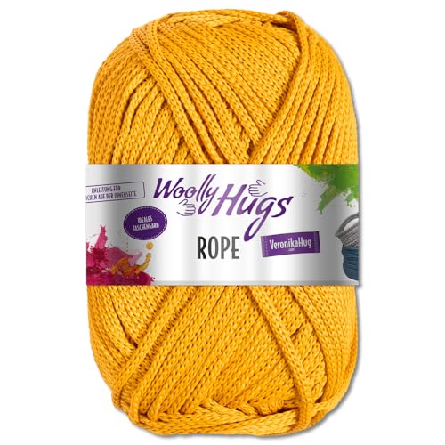 Frida's Wollhaus Woolly Hugs 200 g Rope Polyester Textilgarn Wolle Tasche mit Anleitung 19 Farben (23 | Senf) von Frida's Wollhaus
