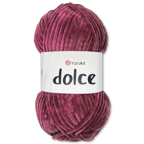 Frida's Wollhaus YarnArt 100 g Dolce Chenille Wolle Garn Stricken Häkeln Amigurumi 64 Farben (765 | Braun) von Frida's Wollhaus