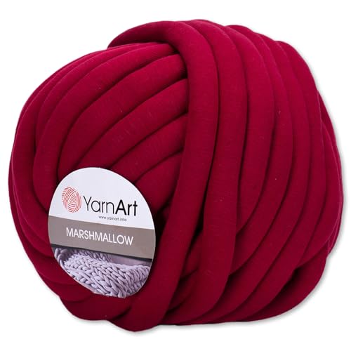 Frida's Wollhaus YarnArt 750 g Marshmallow Handstrickgarn Jumbogarn Teppich Decken 17 Farben (911 | Dunkelrot) von Frida's Wollhaus