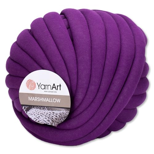 Frida's Wollhaus YarnArt 750 g Marshmallow Handstrickgarn Jumbogarn Teppich Decken 17 Farben (915 | Violett) von Frida's Wollhaus