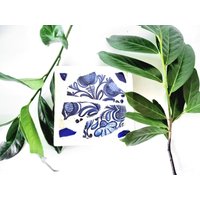 Vintage Mosaik Untersetzer, Topfuntersetzer Weiß Blau Talavera Keramik Quadratisch Teekannen Topfständer, Barcelona Boho Hacienda Finca Deko von Fridalicious4U