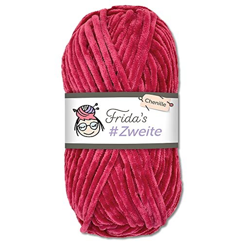 Frida's #Zweite Wolle 100g Chenille Wolle Amigurumi Stricken & Häkeln weich (10 - Fuchsia) von Frida's Wollhaus