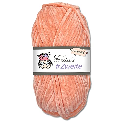 Frida's #Zweite Wolle 100g Chenille Wolle Amigurumi Stricken & Häkeln weich (23 - Pfirsich) von Frida's Wollhaus