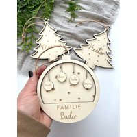 Personalisierter Weihnachtsanhänger Aus Holz 3D | Weihnachtsbaumschmuck Christbaumschmuck Weihnachtskugel Mit Namen von FridasFeier