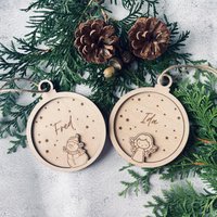 Weihnachtsbaumschmuck Mit Namen Aus Holz Weihnachtsengel Schneemann Personalisierter Weihnachtsbaumanhänger Geschenkidee Zu Weihnachten von FridasFeier