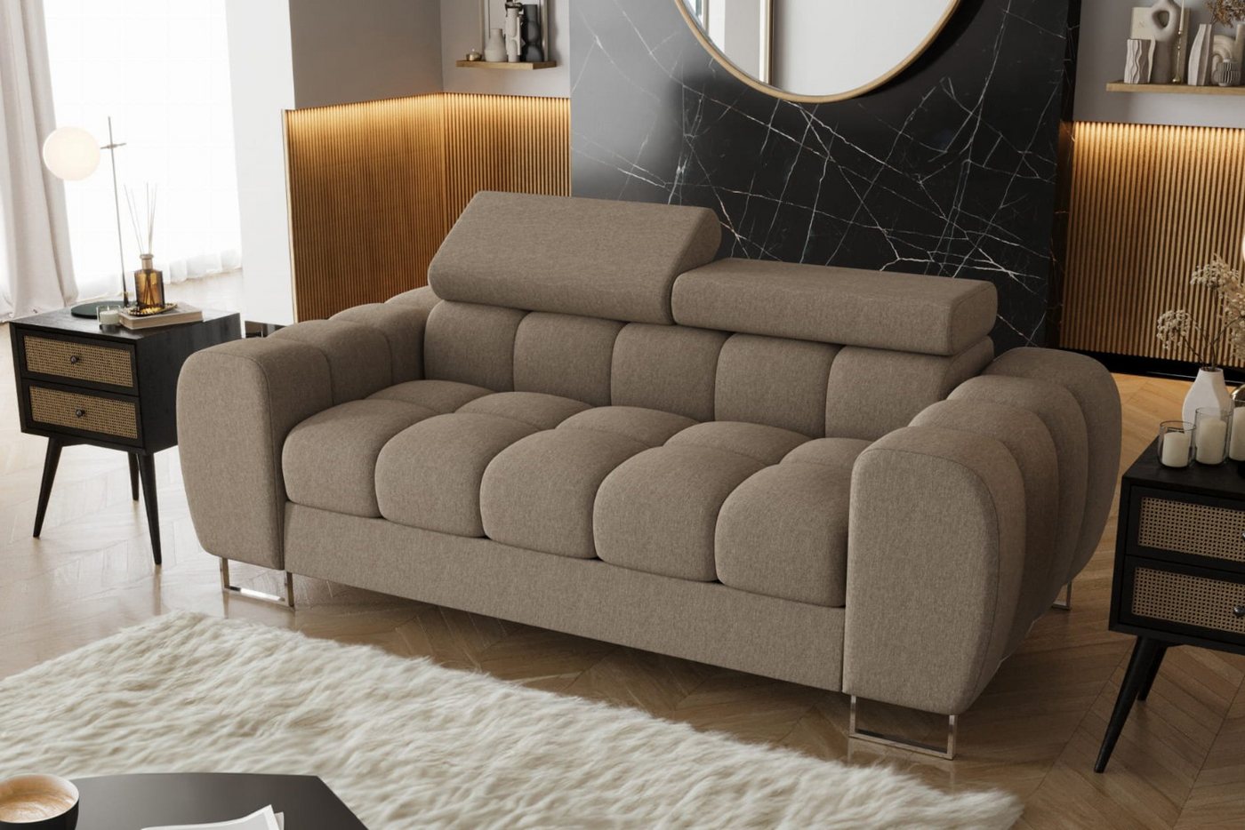 Friderik-EU 2-Sitzer Sofa ASPEN II 195 cm verstellbare Kopfstützen von Friderik-EU